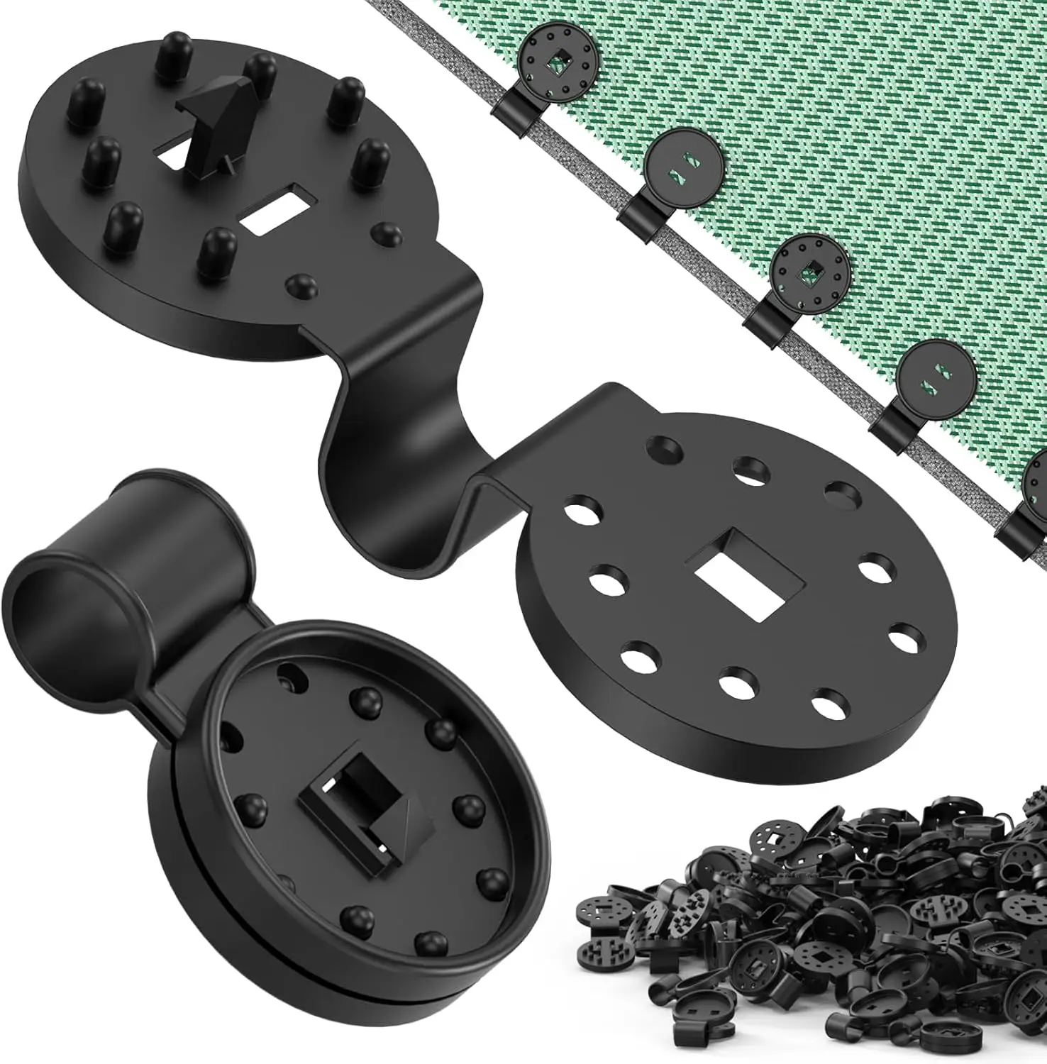 

Круглые зажимы для затеняющей сетки - пластиковые садовые клипсы для затеняющей сетки, сверхпрочные зажимы для тентов, антибактериальные