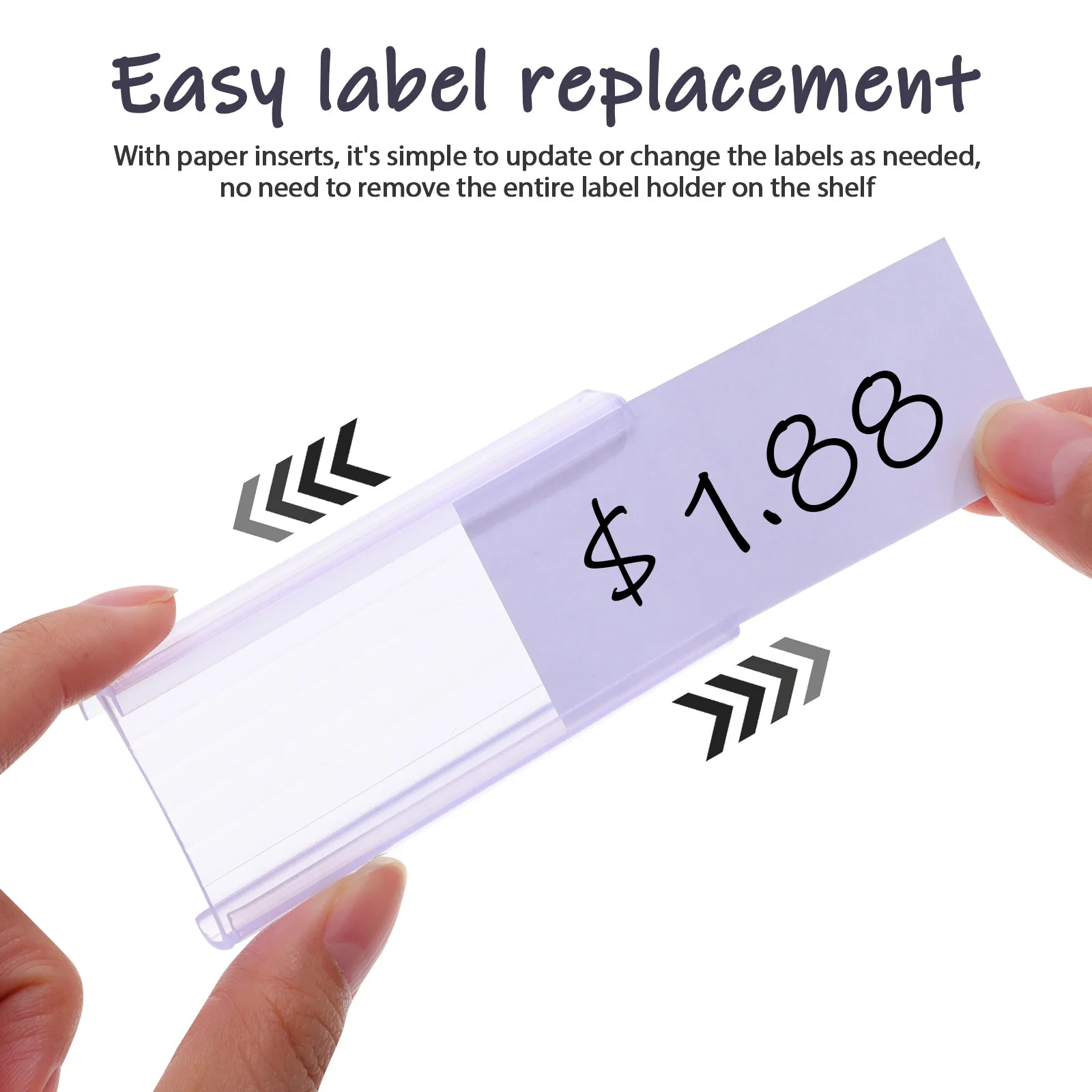 30Sets Wire Shelf Label Holders Clear Plastic Sleeve Retail Store Tag Holders Paper Insert Wire Shelving Accessories
