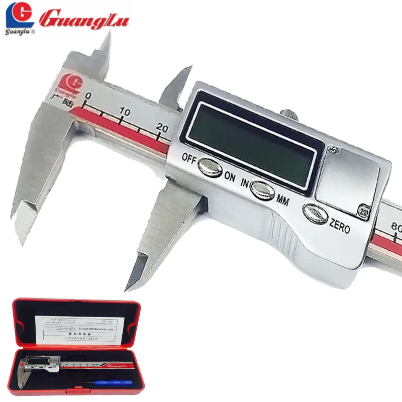 GUANGLU Digital Caliper 100mm/0.01 Electronic Stainless Steel Vernier Calipers Micrometer Measuring Tools