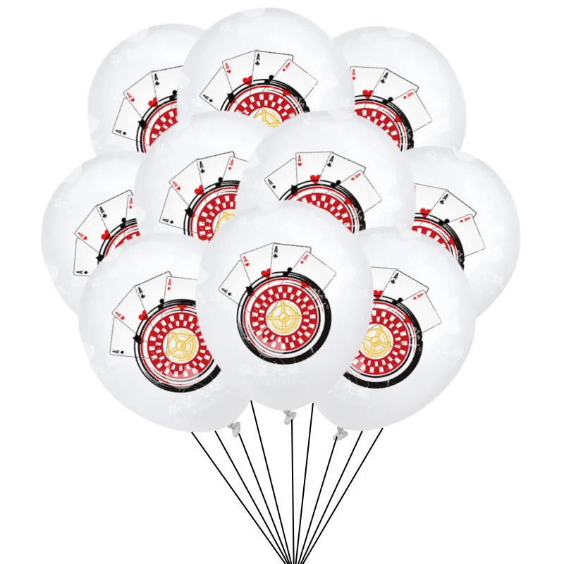 10Pcs Casino Party Decoration Poker Latex Balloon Playing Card Night Balloons for Las Vegas Casino Theme Birthday Party Supplies - view 5