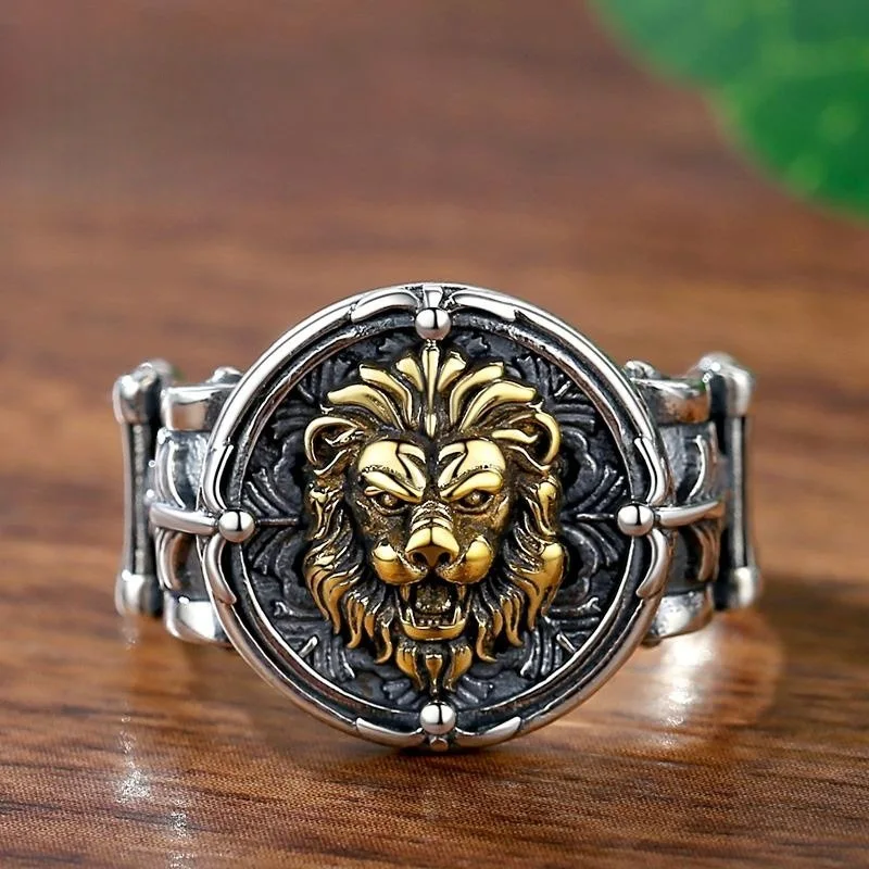 Retro Men Domineering Ring Lion Jewelry Index Finger Ring Trendy Boy Gift