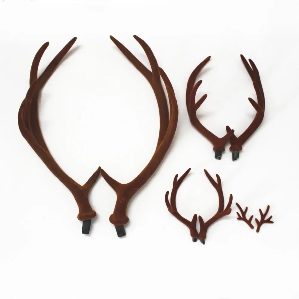 手作りブラウンシミュレーション鹿の角クリスマスデコレーション - Reindeer Antlers Headband のレビューと価格