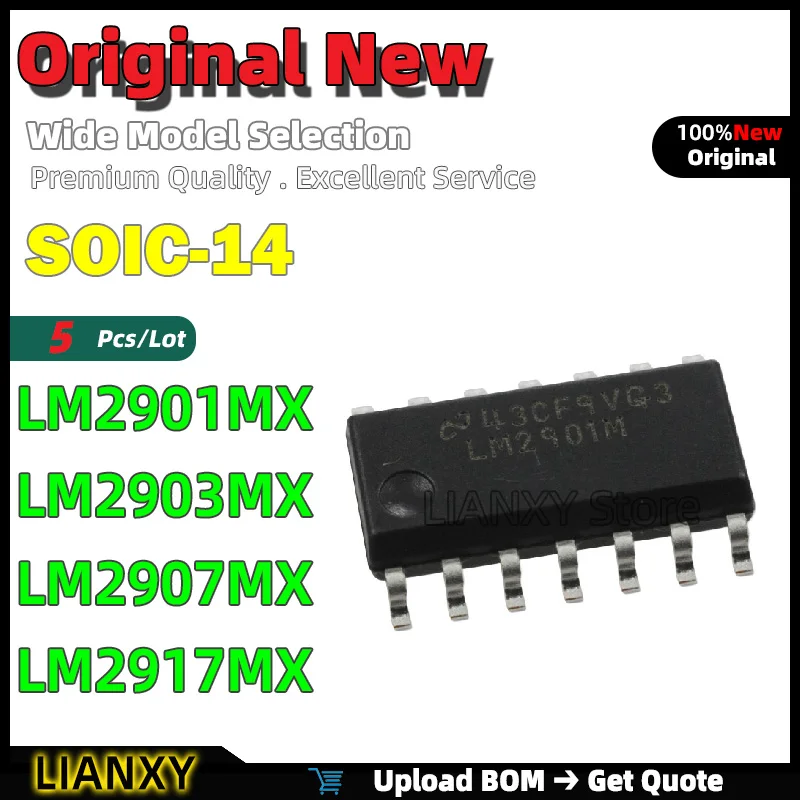 5pcs SOIC-14 LM2901MX LM2903MX LM2907MX LM2917MX Frequency-to-Voltage Converter New Original