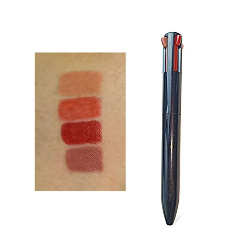 Evidenziatore glitterato a colori facile e duraturo Strumento cosmetico impermeabile Penna per trucco 4 in1 Matita per sopracciglia Pennarello per tatuaggi Penna per labbra