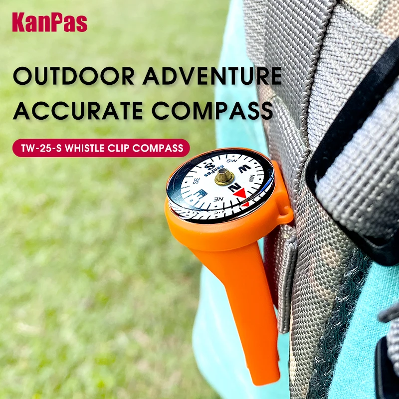 Kanpas-Trail Running apito com bússola, lupa, design luminoso para o exterior, trekking, caça, resgate, salva-vidas