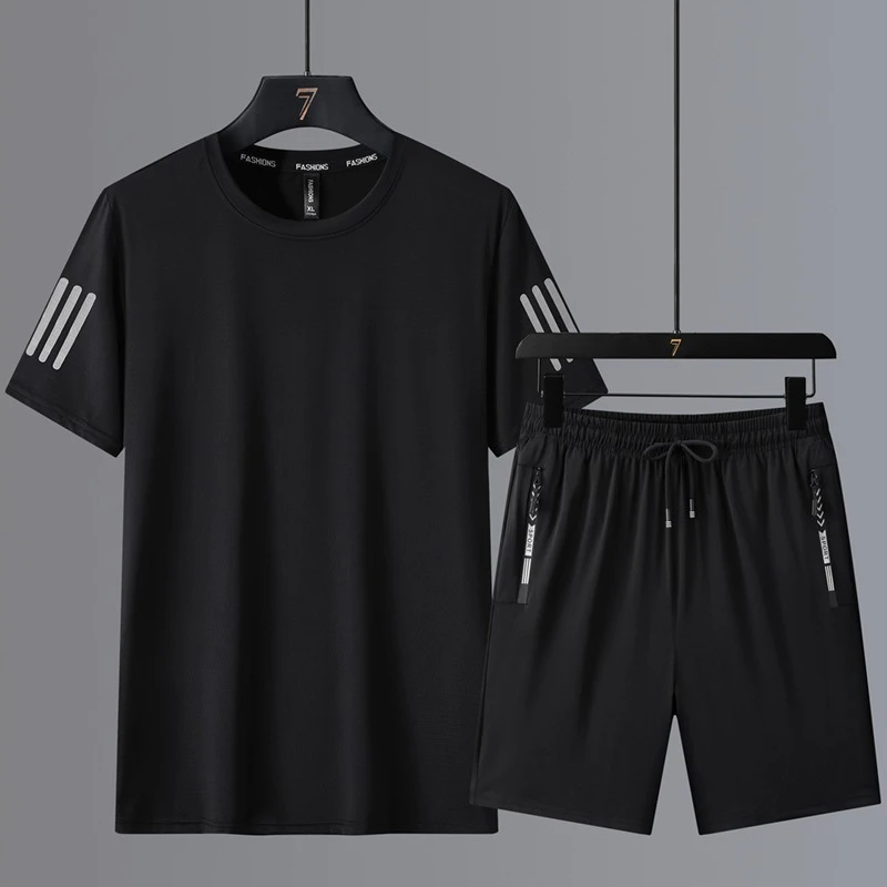

2025 New Summer Sports Large Size Suit Men's Summer Thin Loose Breathable Short Sleeve T-Shirt