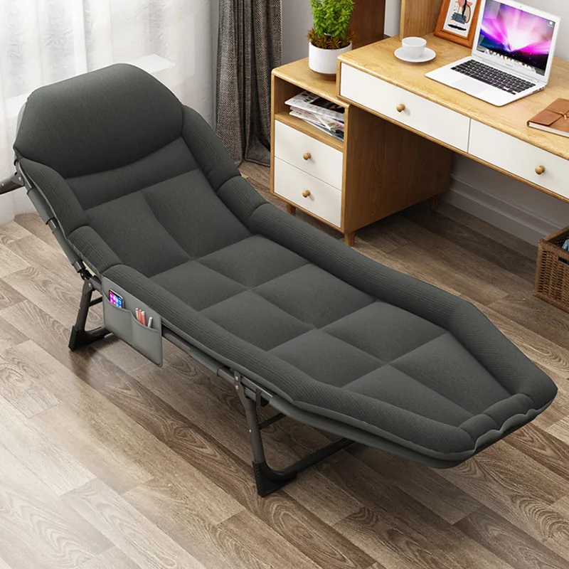 #Folding Chair Recliner Outdoor Sun Lounger Recliner Chair Lunch Break Portable Folding Chair Cot Office Comfortable Tent Bed
