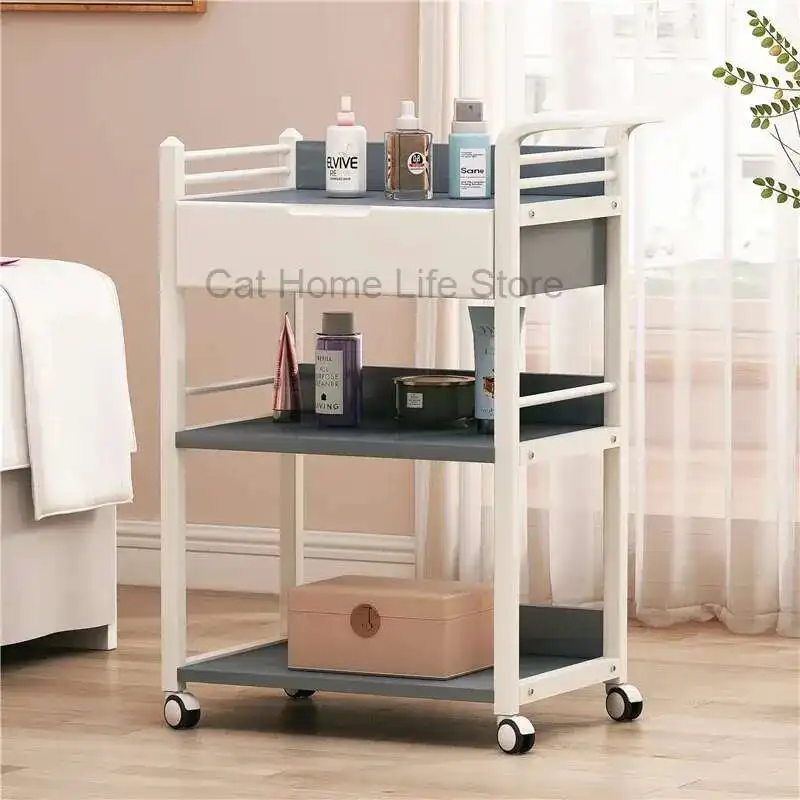 

Auxiliary Cart With Wheels for Beauty Salon Car Accessories Professional Support Furniture Makeup Trolley Aesthetic Wheeled Tray