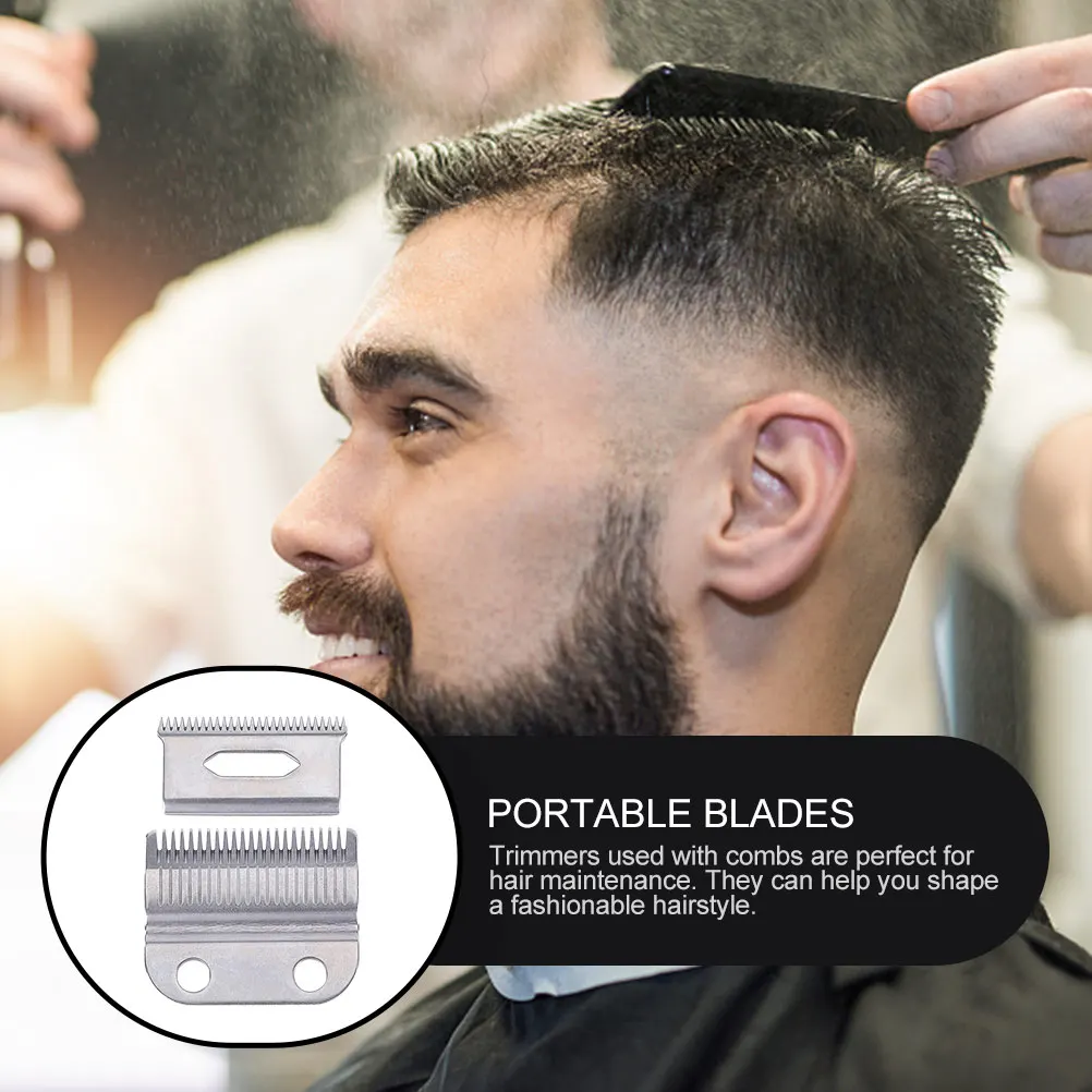 

2 set Hair Clipper Blades Stainless Steel Cutting Head For Electric Trimmer Taper Design Home Salon Use Carbon Steel