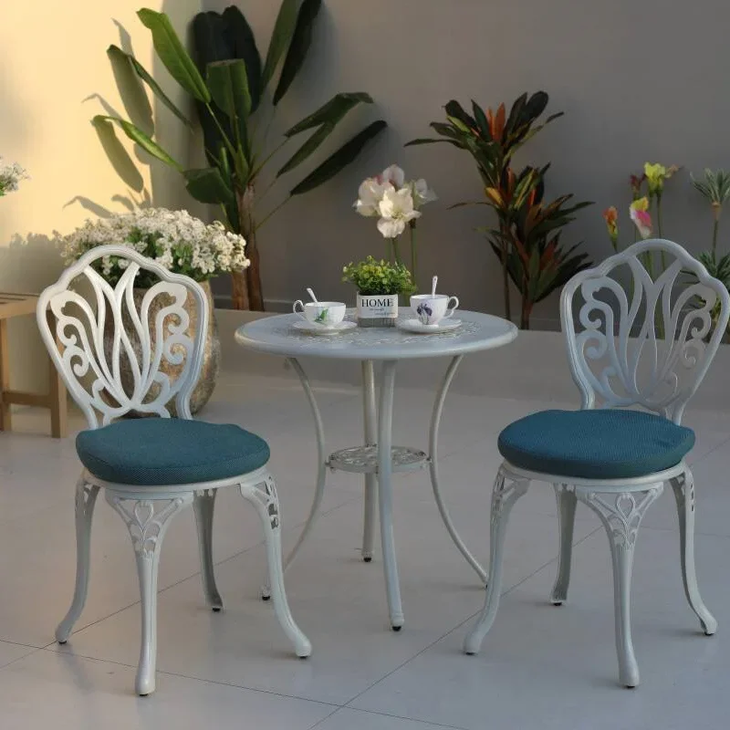 outdoor courtyard terrace garden cast aluminum tables and chairs waterproof and sun-resistant leisure