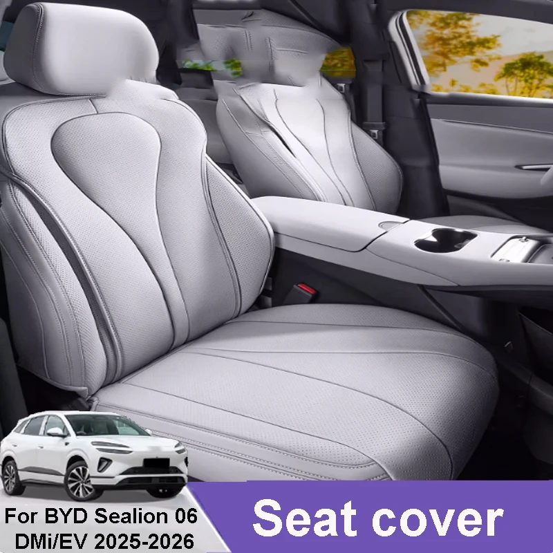 

For BYD Sealion 06 DMi/EV 2025-2026 Car Fully Enclosed Leather Seat Cover Breathable Cushion Protective Interior Accessories