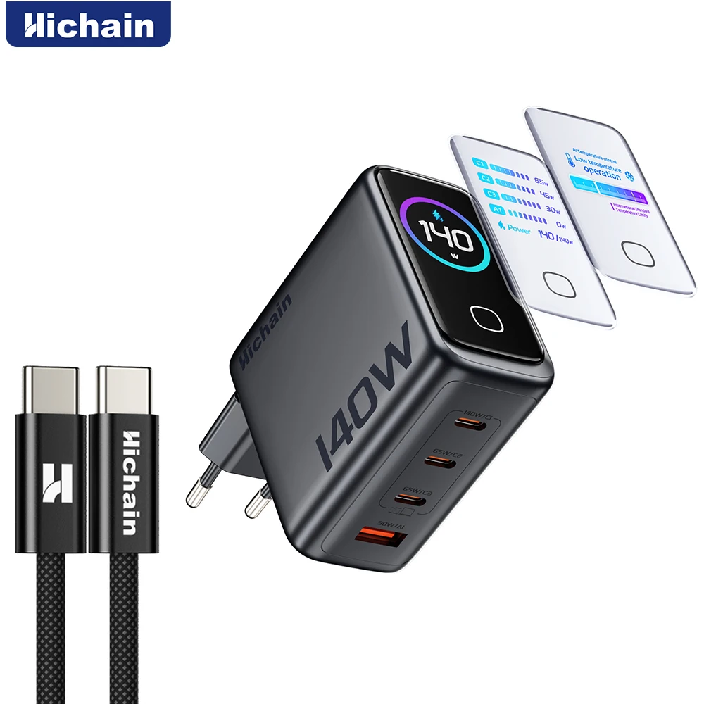 caricatore-usb-c-hichain-pd31-140w-gan-a-4-porte-adattatore-di-ricarica-da-viaggio-per-laptop-telefoni-tablet-spina-eu-caricatore-da-parete-ac100-240v