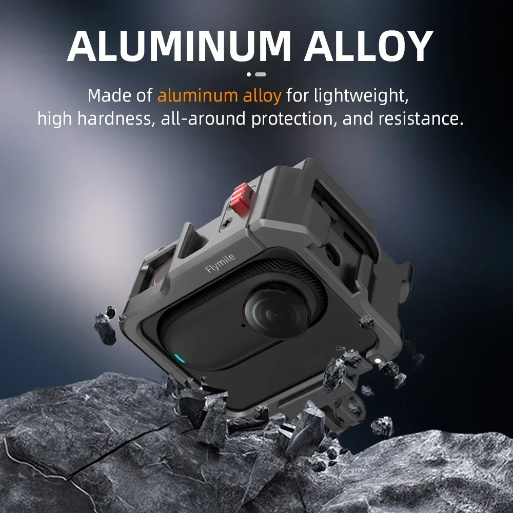 Marco protector Flymile para Insta360 GO3/3S, adaptador de expansión de montaje en zapata fría, soporte de liberación rápida, accesorios para cámaras deportivas