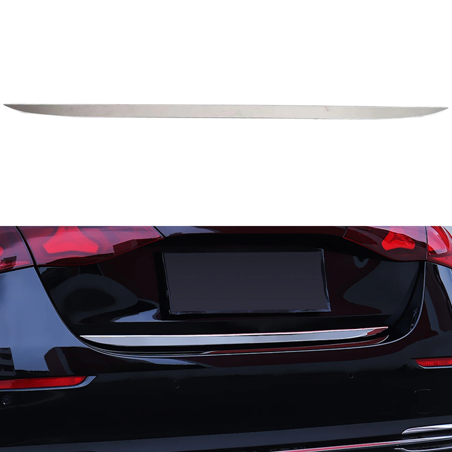 For Mercedes-Benz E-Class W214 2024 Car Accessories Stainless Steel Rear Tail Trunk Decor Molding Cover, Not For Station Wagon