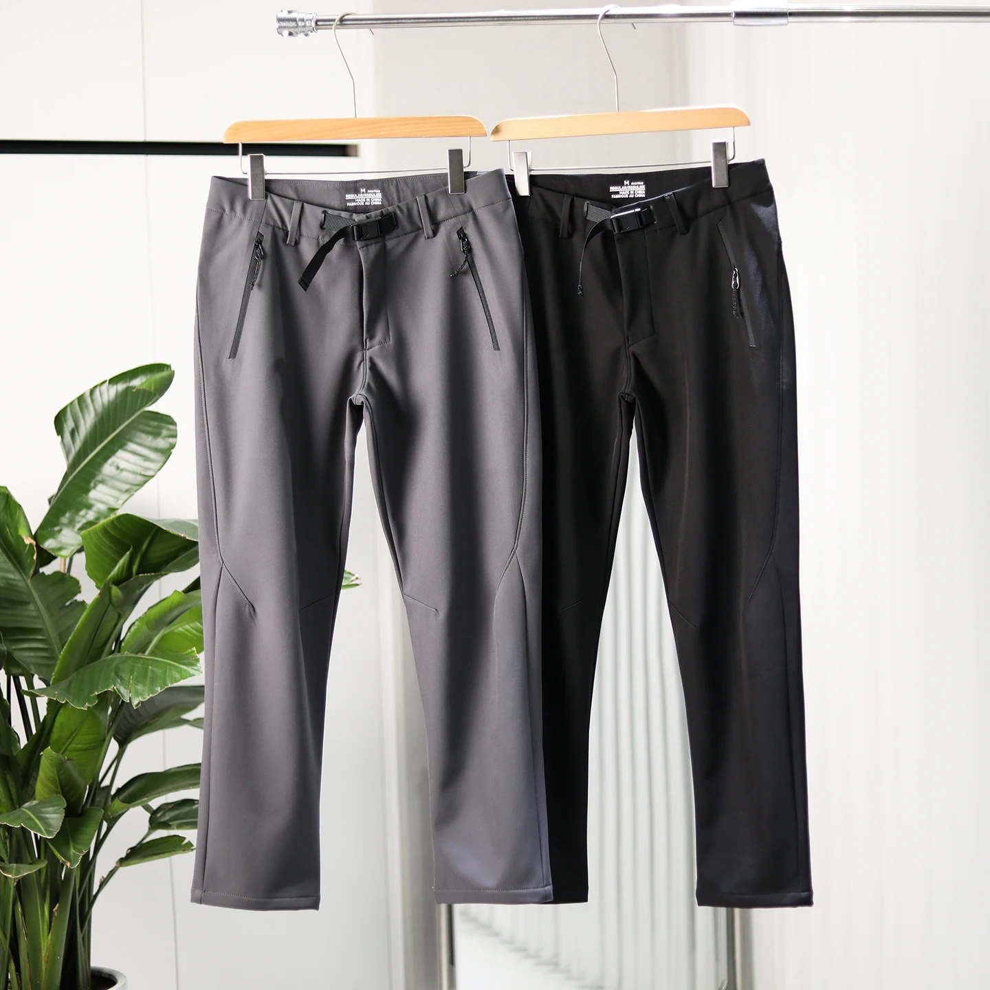

Outdoor Men's Fce Lined Soft ell Casual Pants Windproof Water Resistant 3D Tailoring Warm Winter Straight Leg Trousers