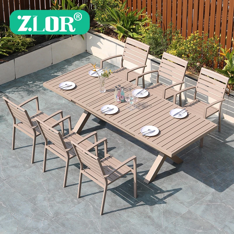 

Modern Aluminum Kitchen Garden Outdoor Dining Set for Restaurant and Hotel Use Durable Waterproof Chairs and Tables for Events