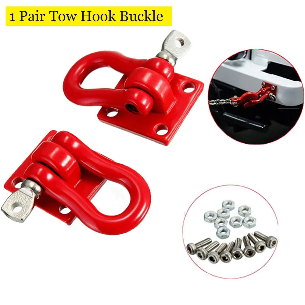 

2Pcs Metal Tow Hook Buckle for Axial SCX10 1/10 RC Climbing Car For Hilux Wraith Tundra D90 For Tamiya CC01 Rescue Hook Toy Part