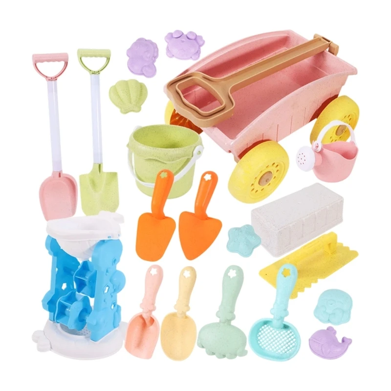 20Pcs Sand Play Tool Toy with Bucket Shovel And Mold For Kids Beach Activity 15UB