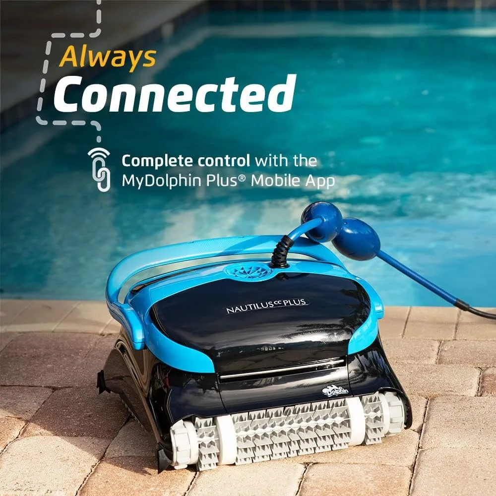 Automatic Robotic Pool Vacuum Cleaner Wall Climbing Scrubber Brush Smart Navigation Ideal for In-Ground Pools up to 50 FT