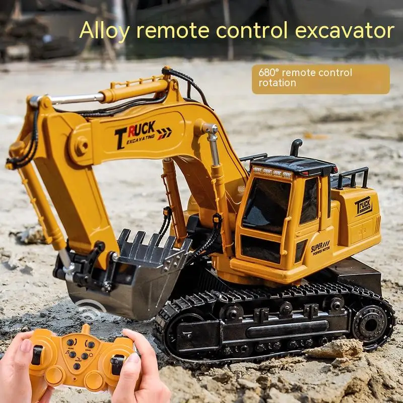 

12 Channel Wireless Remote Control Alloy Excavator 3860 Remote Control Rotary Excavator Children's Engineering Toy Car