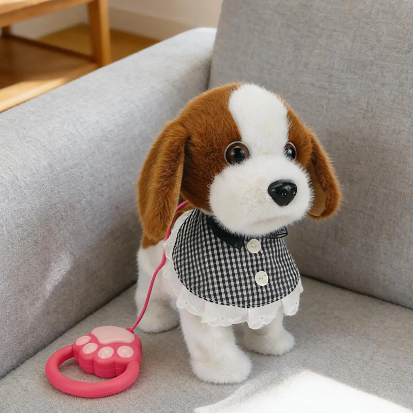 로봇 강아지 시뮬레이션 플러시 전자 강아지, 로봇 강아지, 걷고 짖는 전자 애완동물, 전기 강아지 장난감, 휴일 선물