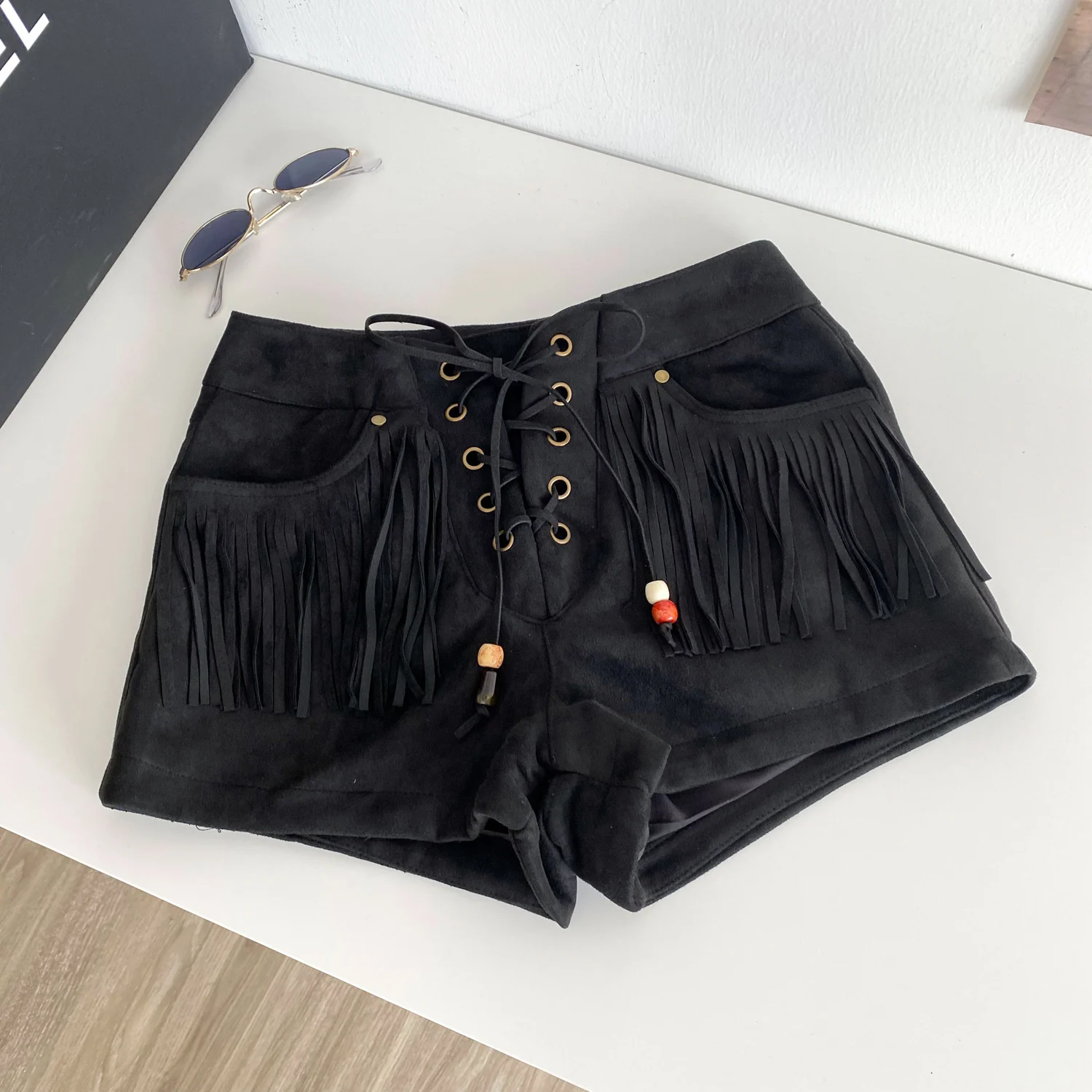 Faldas básicas para mujer, pantalones cortos sexis ajustados con borlas desgastadas, faldas de lujo Vintage a la moda para fiesta, ropa gótica