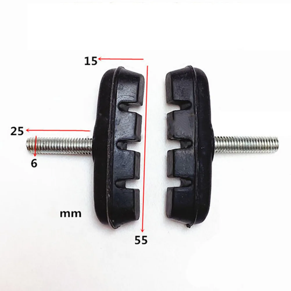 2 Pair Brake Shoe Cantilever BIKE BRAKE PADS 55mm Threadless Post Blocks Shoes Brake System Bracket Threadless Post Blocks Shoes