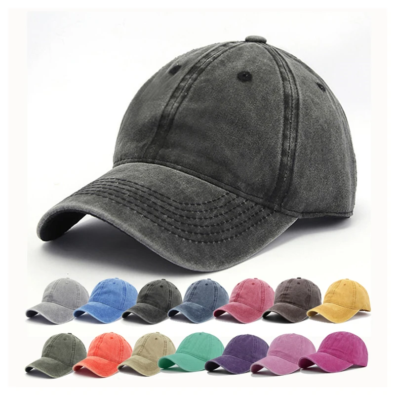 Baseball Cap Kid Baseball Cap Solid Cap Spring Autumn Cap Summer Hat Pure color baseball cap cowboy Water washing Hats Hat