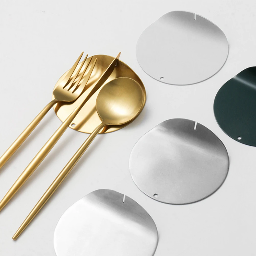

2 Pcs Spoon Holder Wear Resistant Delicate Scoop Rest Compact Kitchen Utensil Small Tableware Stand Hot Pot Stainless Steel