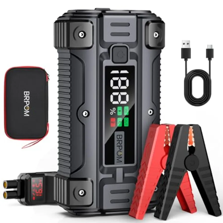 

Car Jump Starter 8000A Peak 26800mAh Up to All Gas or 10.0L Diesel Engine 50 Times 12V Auto Booster Battery Charger Jump Box wi