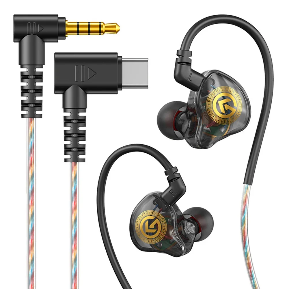 9D Bass Wired Earphone 3.5mm Type C Digital Chip In Ear Headphone Wire-controlled Headset With Mic For iPhone 15 Android Samsung