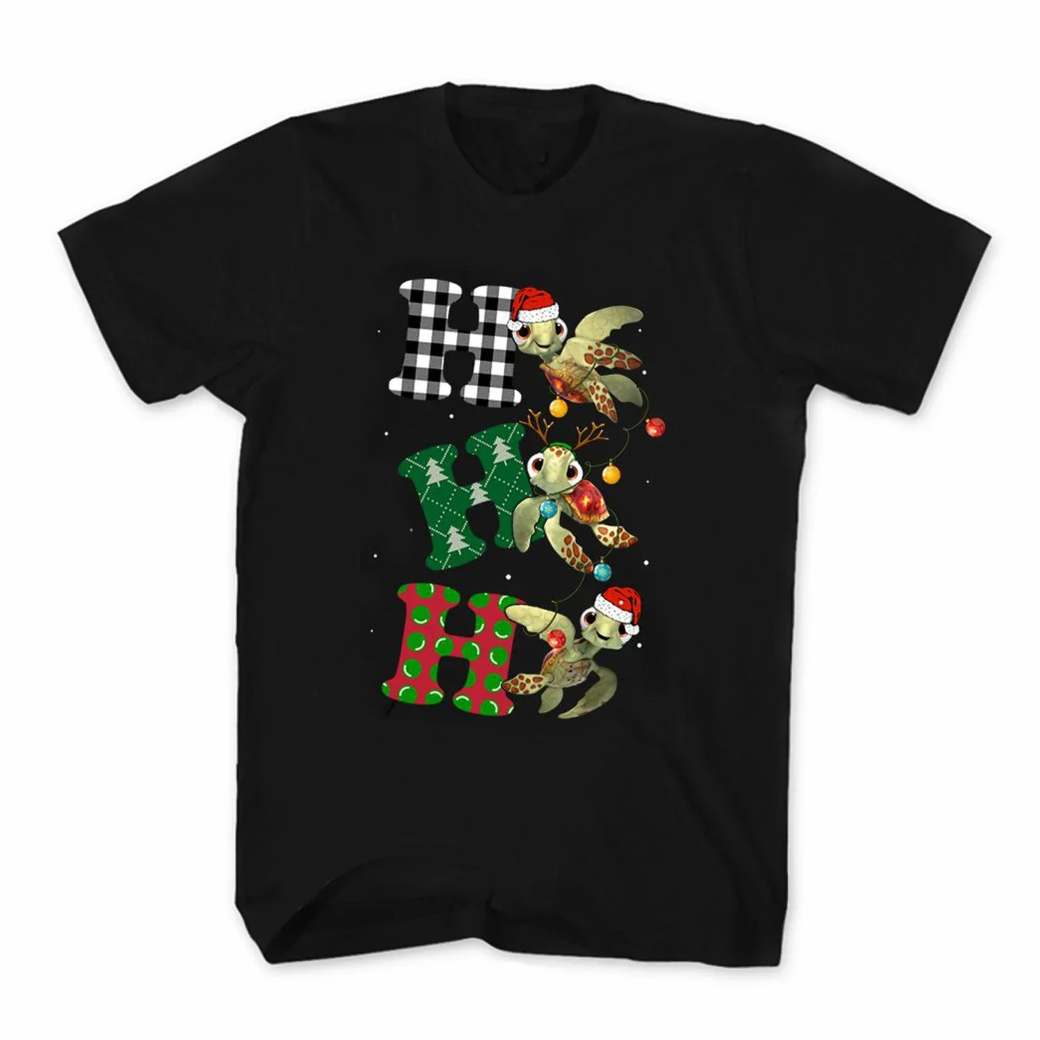 

Cute Sea Turtles Santa Christmas Ho Ho Ho Xmas Gift T-Shirt 100% Cotton O-Neck Short Sleeve Casual Mens T-shirt Streetwear