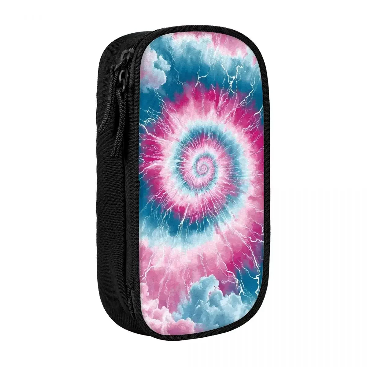 Custom Colorful Rainbow Tie Dye Pattern Pencil Case for Boys Gilrs Large Storage Pen Box Bag Stationery