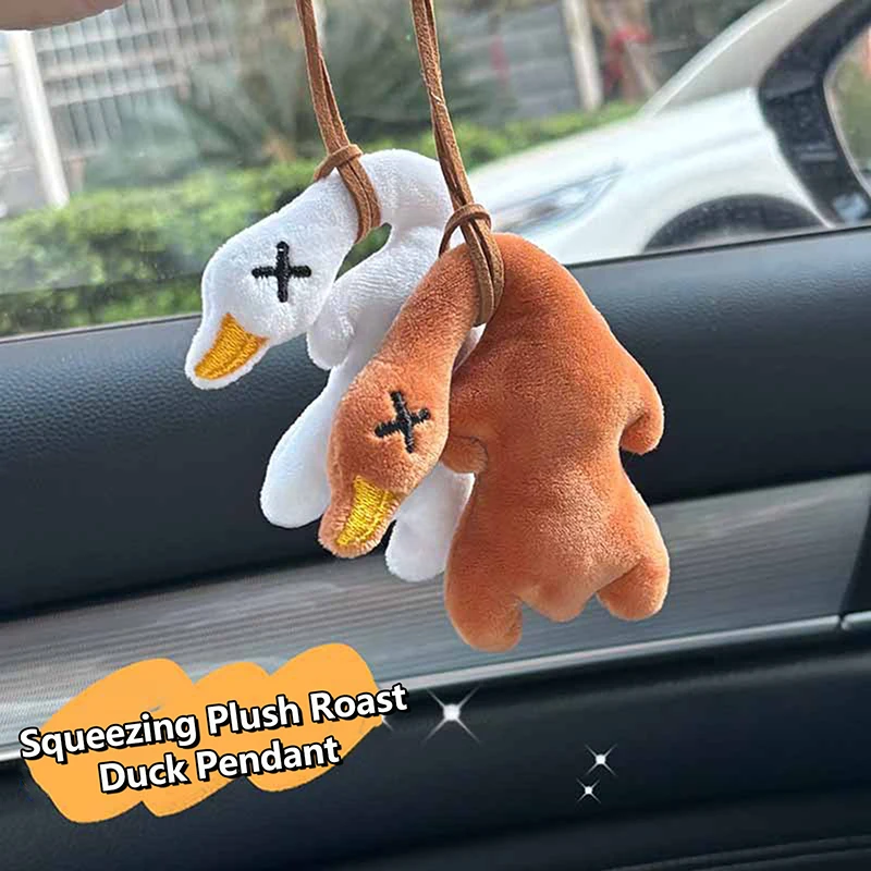 

Cute Cartoon Roast Duck Squeak Pendant Keychain Car Pendant Bag Hanging Ornament Accessories Funny Fashion Keychain Gifts