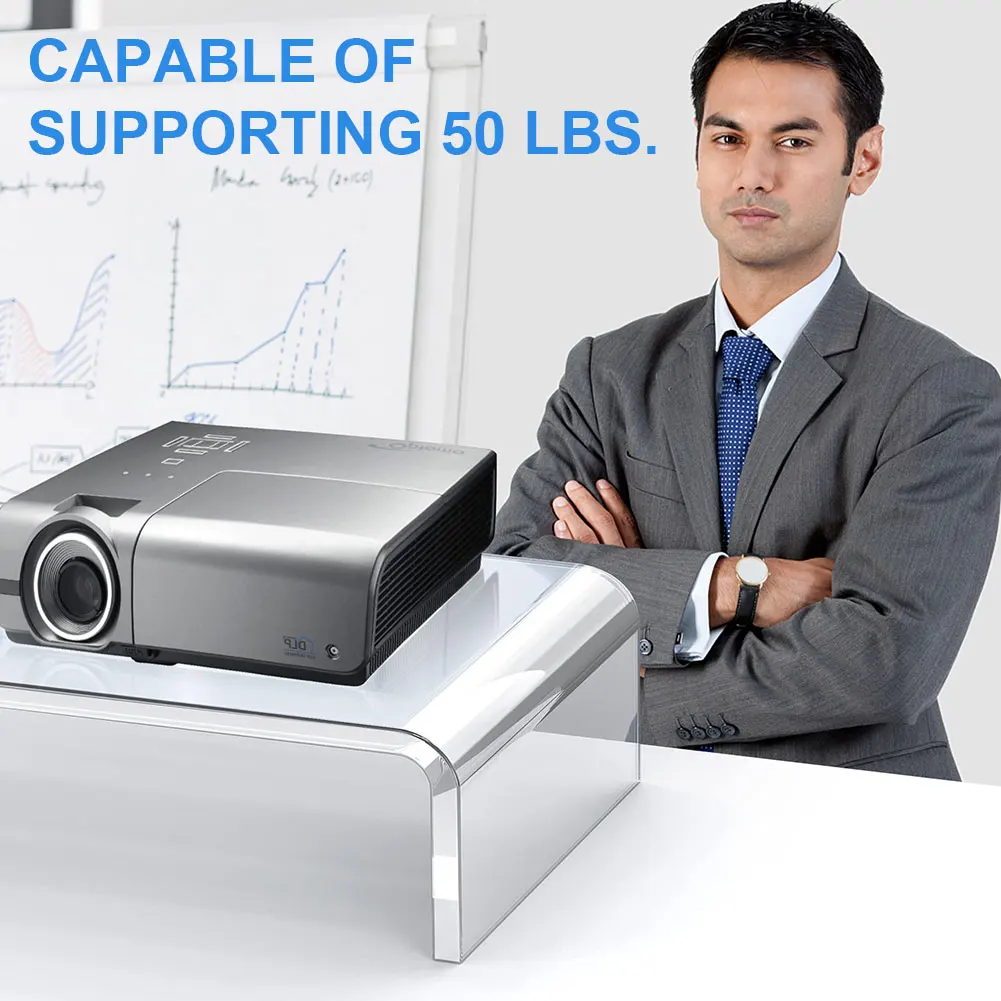 아크릴 모니터 스탠드 컴퓨터 스탠드 데스크 노트북/PC/홈 오피스 프린터 용 멀티미디어 모니터 스탠드 TV 화면 키보드 보관