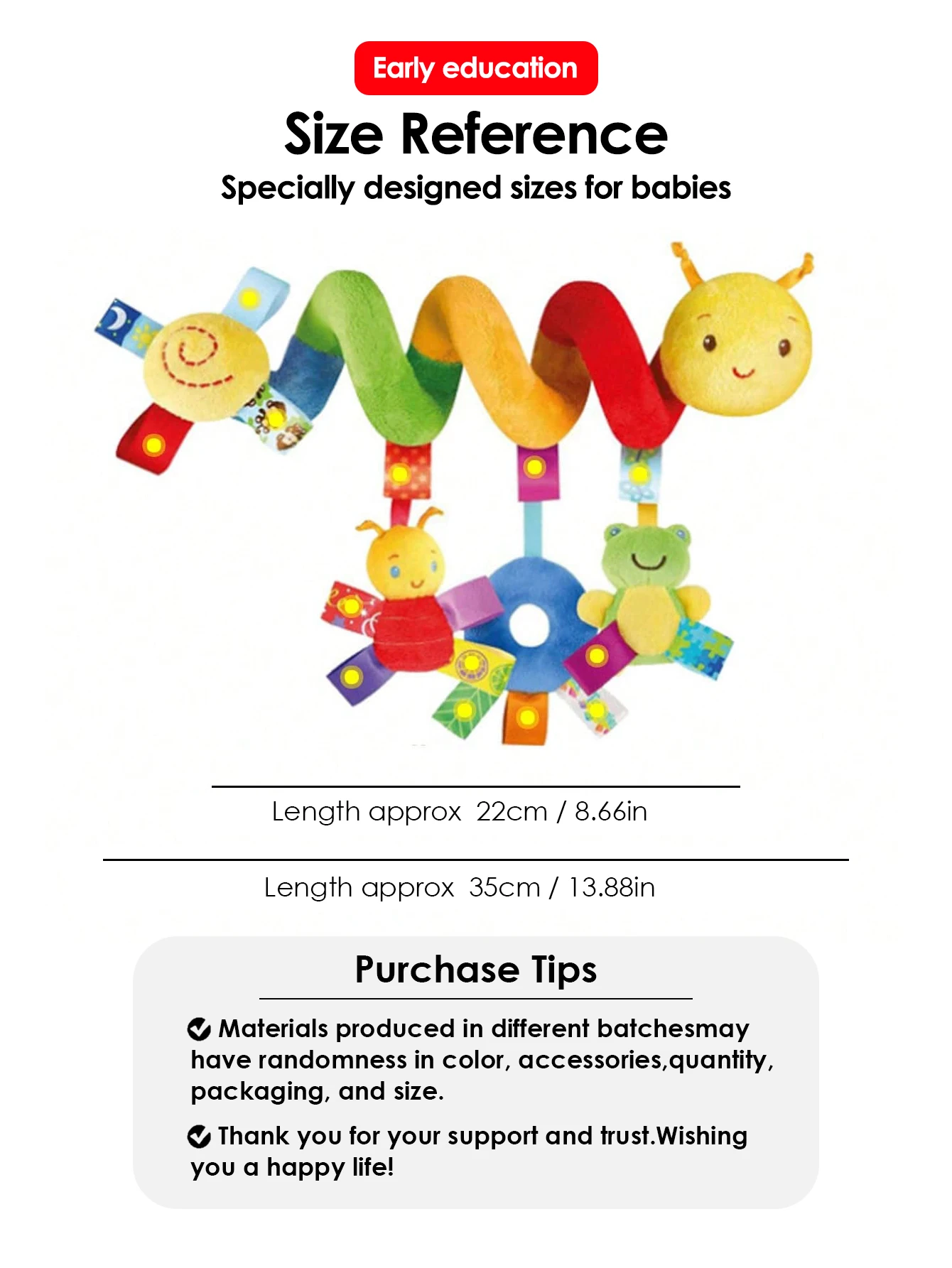 Buntes Etikettenbett für Kleinkinder und Babys von 0 bis 6 Monaten, hängendes Baby-Komfortspielzeug um das Bett, hängendes Spielzeug für den Autositz