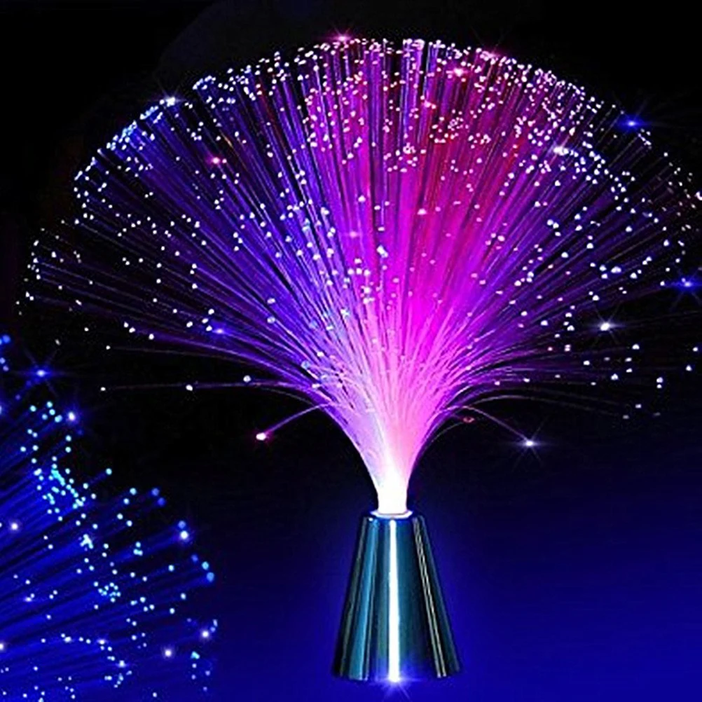 

4 pcs Optic Lamp Night Light Decor Centerpiece Color Fiber Optic Light Changing LED Glacier Effect