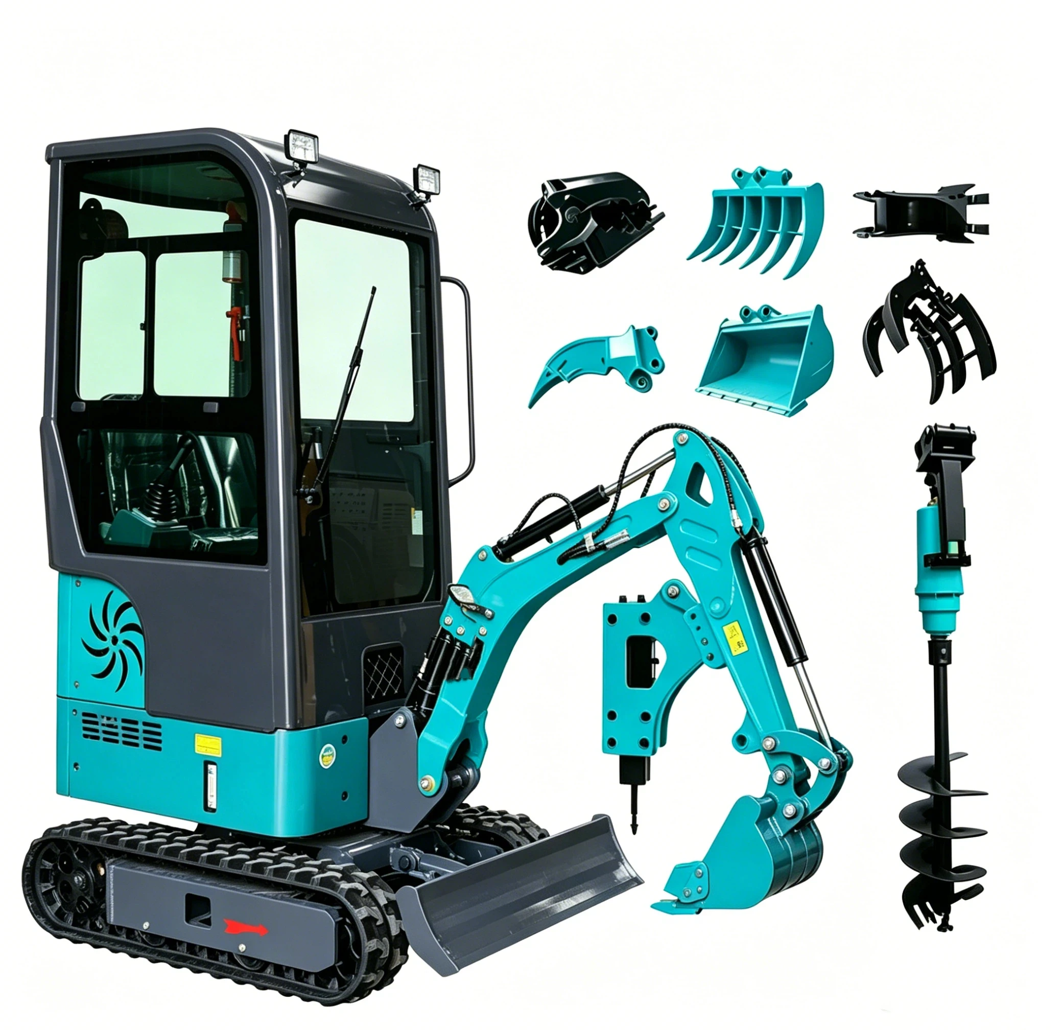 Multifunctional 1300kg Mini Excavator Easy Transport Storage Anti-Slip Tracks Powerful Hydraulics Customized Mini Excavator