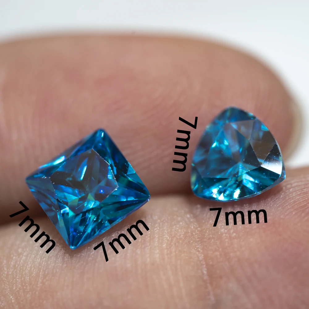 Natural Sea Blue Zircon Loose Beads Faceted Gemstone for DIY Jewelry Necklace Bracelet Making Craft Supplies