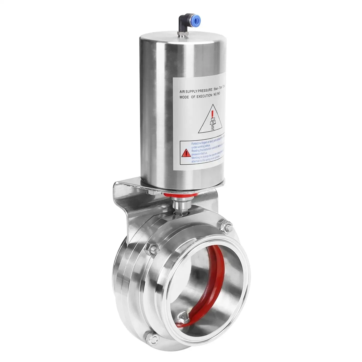 

Suitable for Food and Wine Sanitary Stainless Steel Pneumatic Butterfly Valve