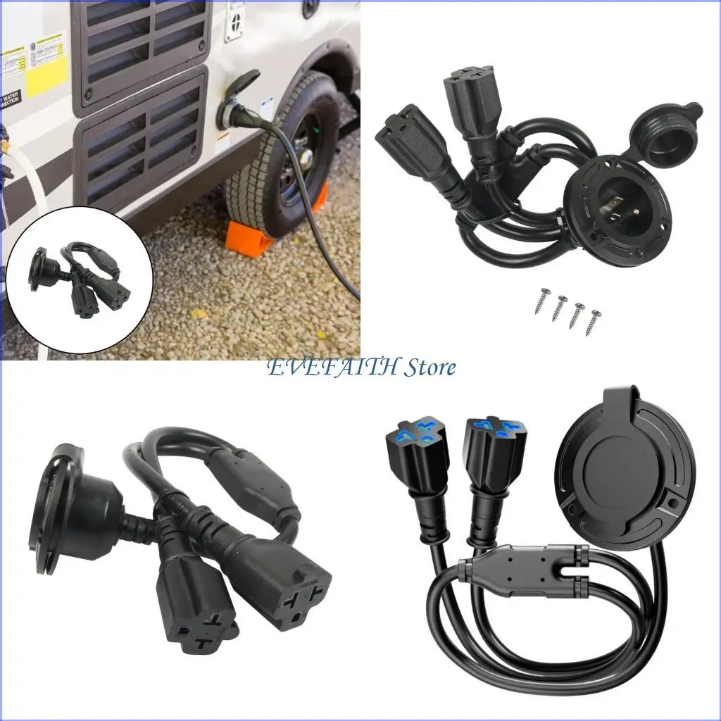

124B 515CM Length 20Amp RVs Power Inlet Splitter with Overload