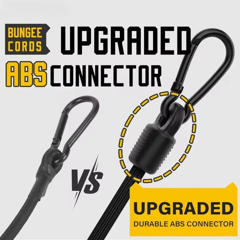 Verstellbares Bungee-Seil mit Haken 7-48 Zoll Hochbelastbarer Elastischer Spanngurt für Fracht Camping Fahrradträger Zelt – Detail 4