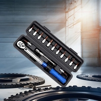 New 15Pcs Set Bicycle Torque Wrench Set Socket Preset Type Spanner Pro Repair Kit 1/4\