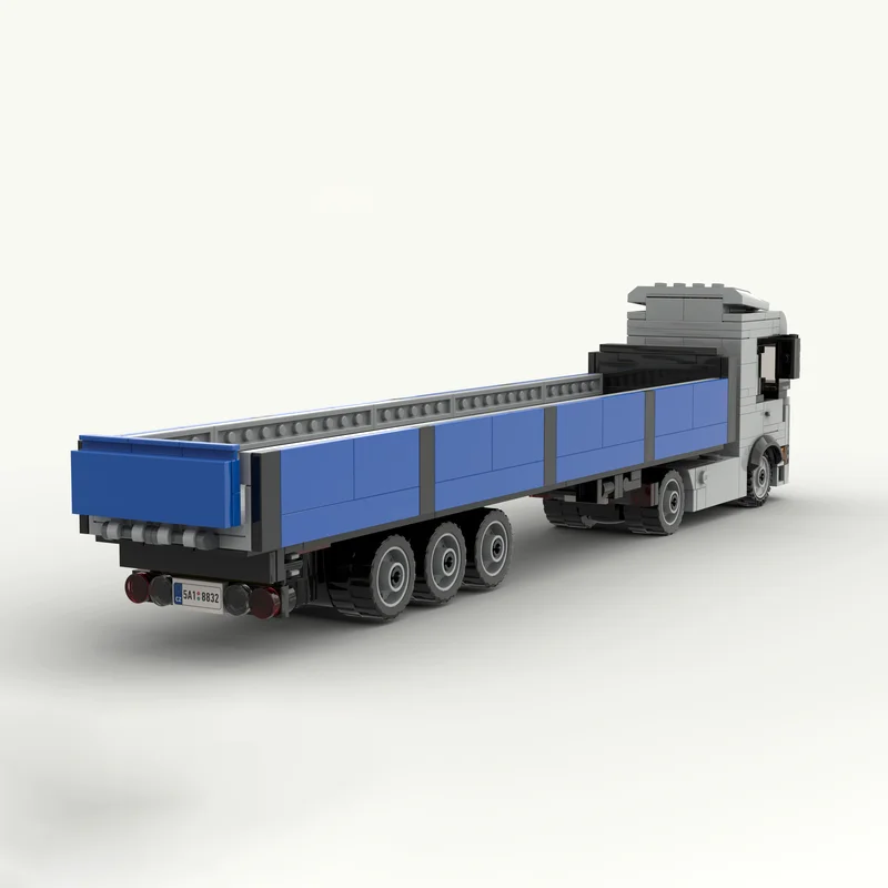 Klocki konstrukcyjne Ciężarówka z przyczepą Model Technologiczny Modularny Ciężarówka Prezenty Konstrukcja Zabawki do samodzielnego montażu