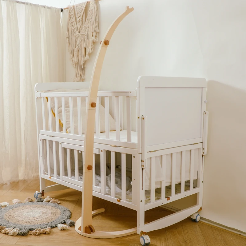 Baby Vloer Buigen Bed Bell Beugel Speelgoed 0-12 Maand Houten Mobiele Pasgeboren Muziekdoos Bed Bel Opknoping Houder Beugel Wieg Speelgoed Cadeau