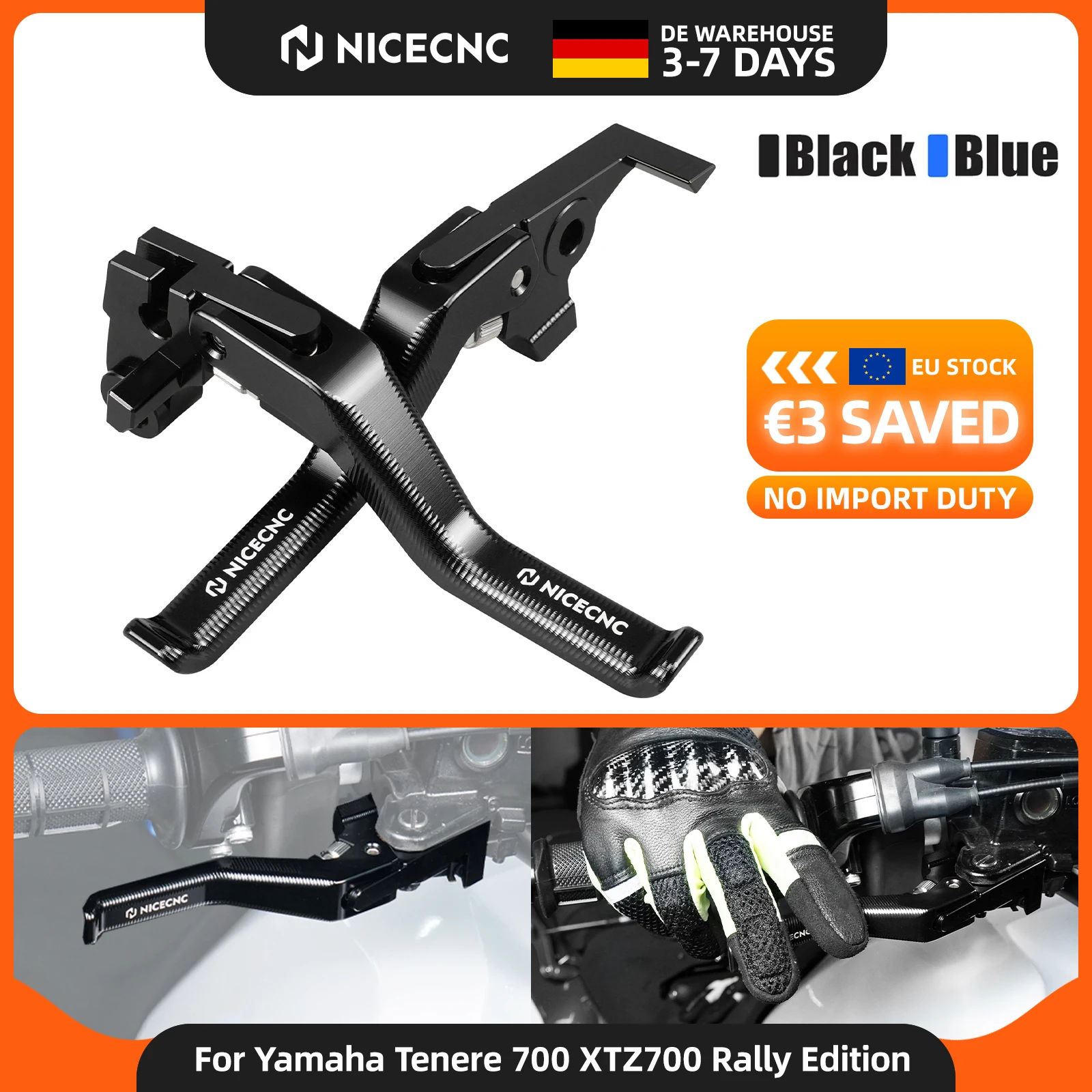 Für Yamaha Tenere700 XTZ 700 2019-2025 Yamaha MT-07 2018-2020 Motorrad Kurzer Bremshebel Kupplungshebel Yamaha Tenere 700 Rally Edition 2020-2025 Tenere 700 World Raid 2022-2025 MT-09 2018-2020 XSR700