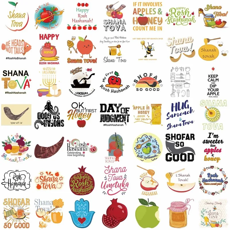 สติกเกอร์ตกแต่งลายการ์ตูนสร้างสรรค์สำหรับปีใหม่ 50 ชิ้น