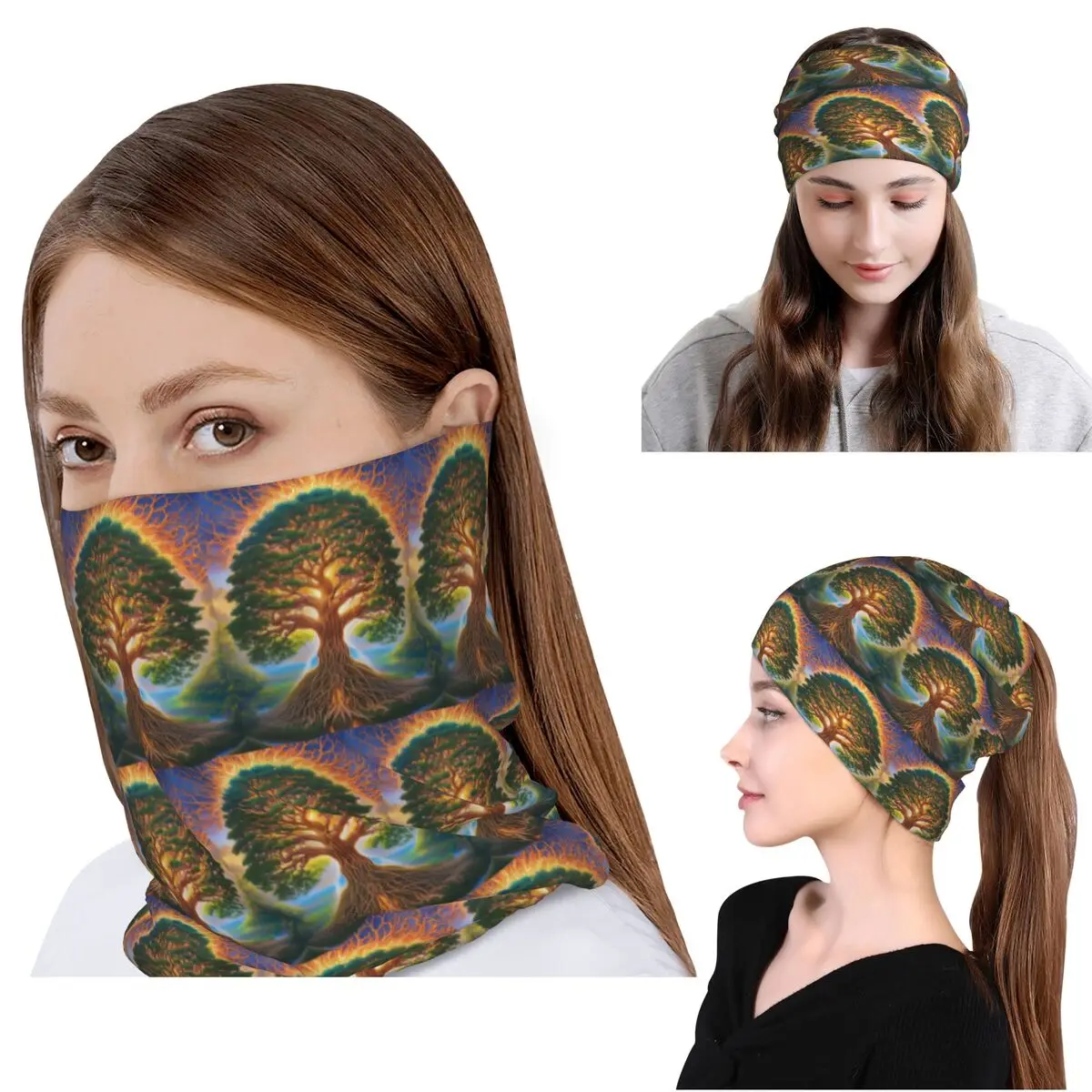 

Biblical World Tree Of Life Bandana Neck Cover Wrap Scarf Warm Headwear Beanies Hat Unisex Adult Breathable