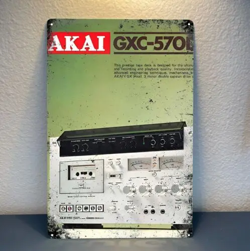 Akai Tape Deck Vintage Stereo Audiophile Hi-Fi Metal Poster -20x30cm Tin Sign  -aluminum