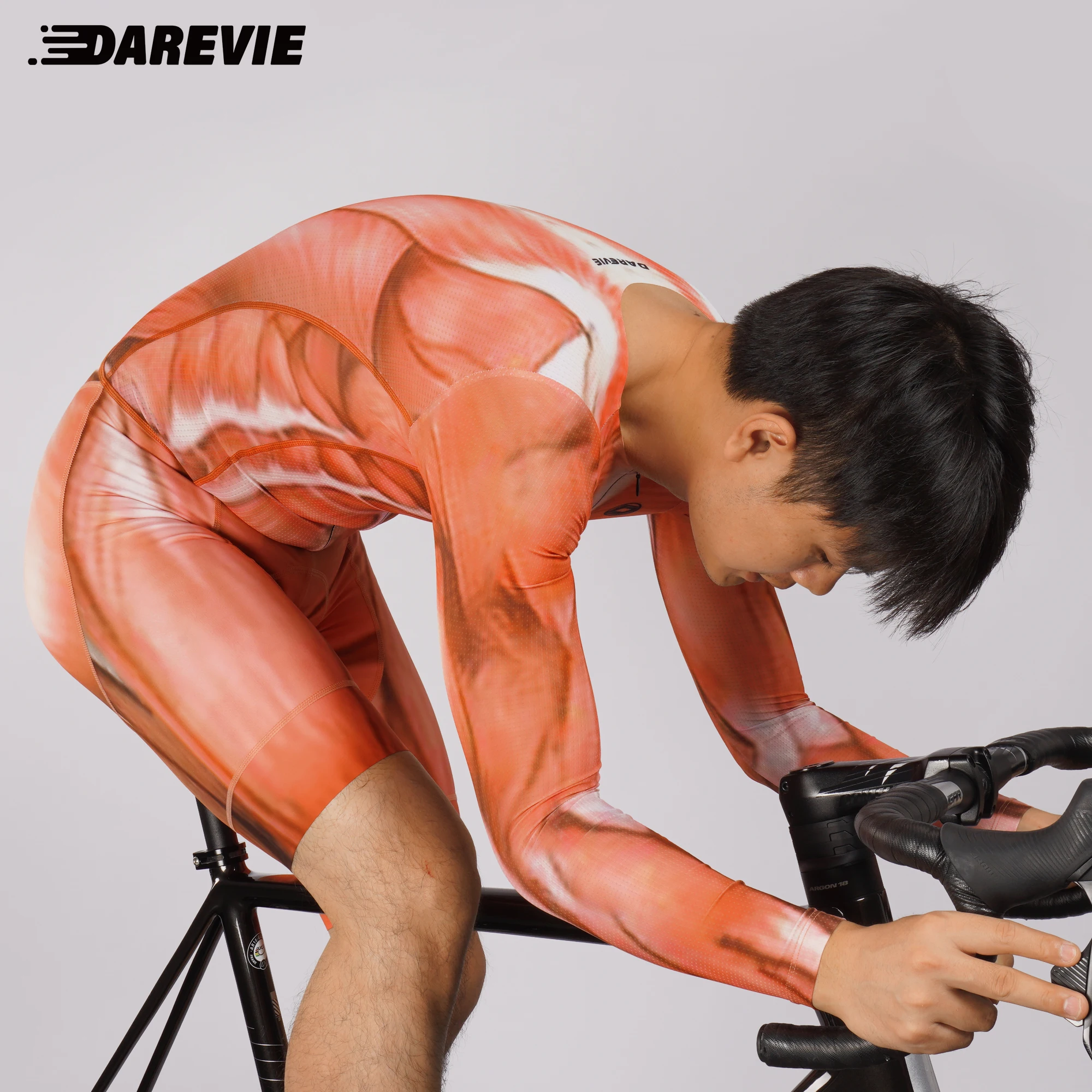 DAREVIE رجل الدراجات مجموعة 7 سنتيمتر المضادة للانزلاق العضلات Skinsuit الدراجات الملابس للرجال الرطوبة فتل سريعة الجافة الرجال الدراجات الملابس #3